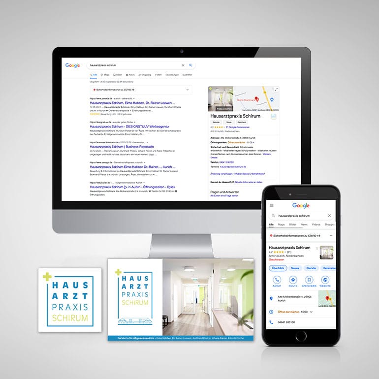 Designstuuv Referenzen Hausarztpraxis Schirum Google My Business